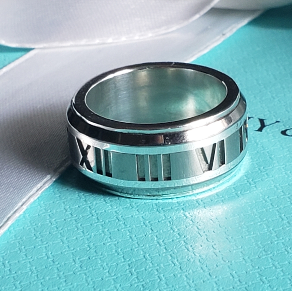 Tiffany & Co Sterling Silver Titanium Atlas Ring